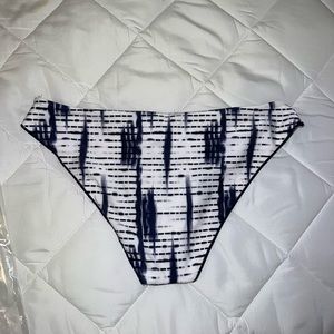 Blue and white small bikini bottoms